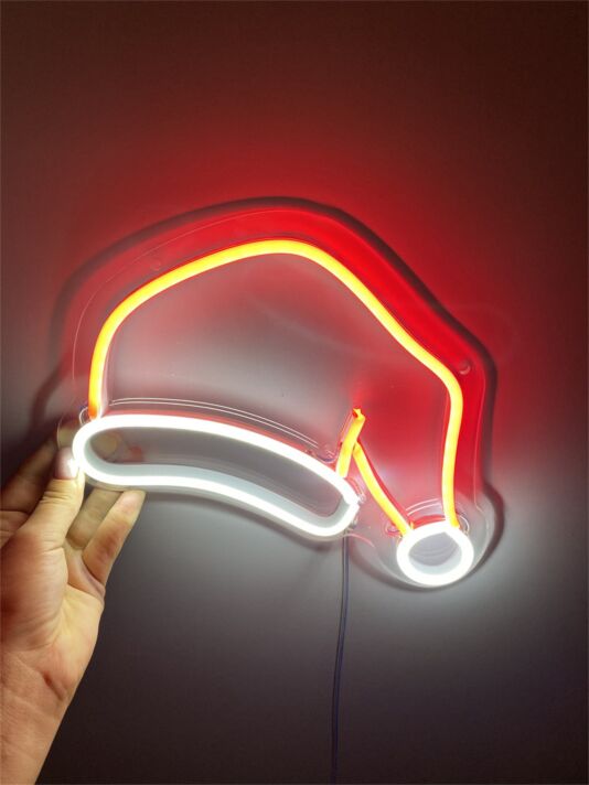 Weihnachtsmannmütze LED-Neonschild für Weihnachten Wohnzimmer