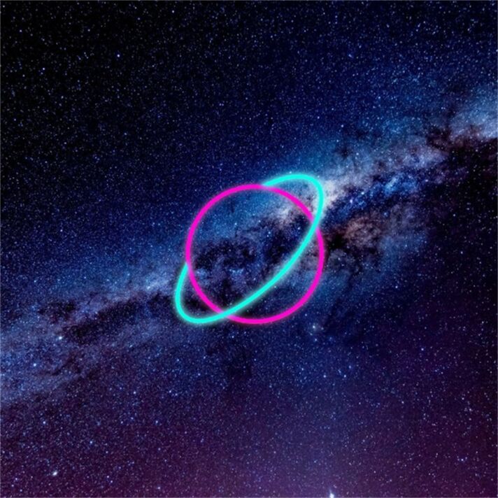 Planet mit Umlaufbahn LED-Neonschild Wohnzimmer Bar