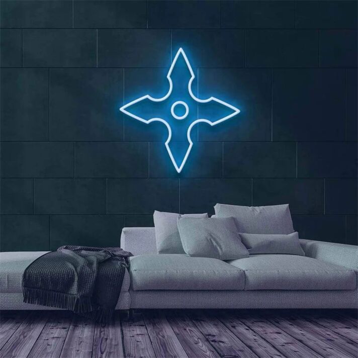 Shuriken Symbol LED-Neonschild für Wohnzimmer Gamingzimmer