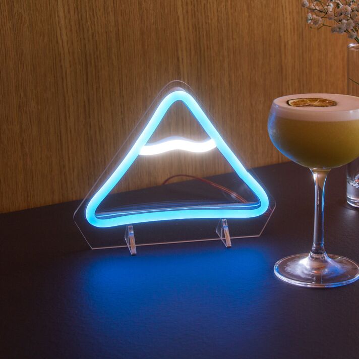 Bergsymbol mit Wellenlinie LED-Neonschild für Bar und Wohnzimmer