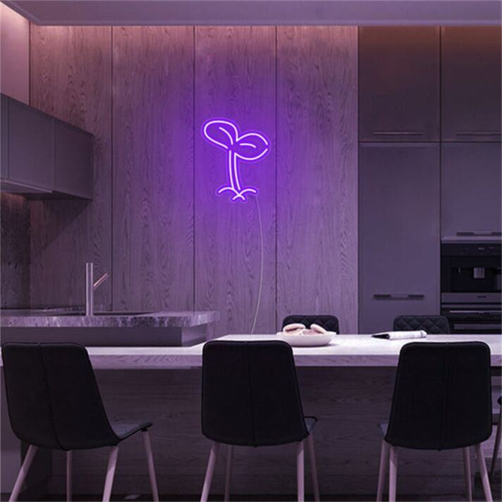 Keimling Pflanze LED-Neonschild Küche Wohnzimmer