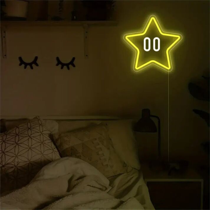 Brighten Up Your Space - Star Pentagram LED Neon Sign Ideal for Home Decor, Bars, and Celebratory Events