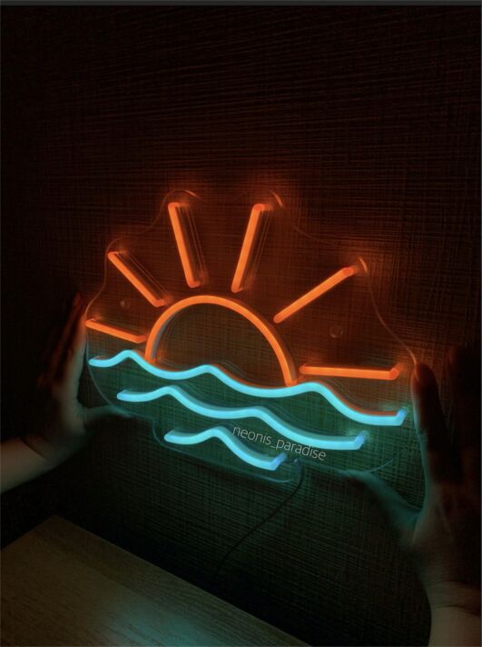 Sonnenuntergang über dem Meer LED-Neonschild Wohnzimmer Schlafzimmer