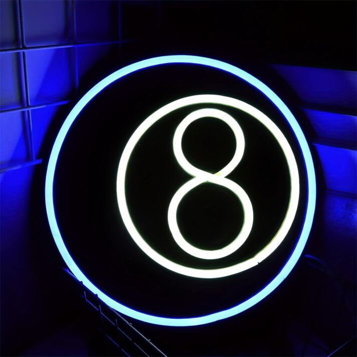 Billardkugel Nummer 8 LED-Neonschild Bar Spielzimmer