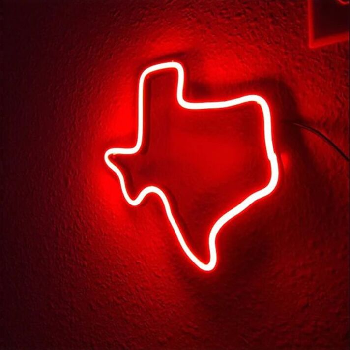 Umriss des US-Bundesstaates Texas LED-Neonschild Bar Wohnzimmer