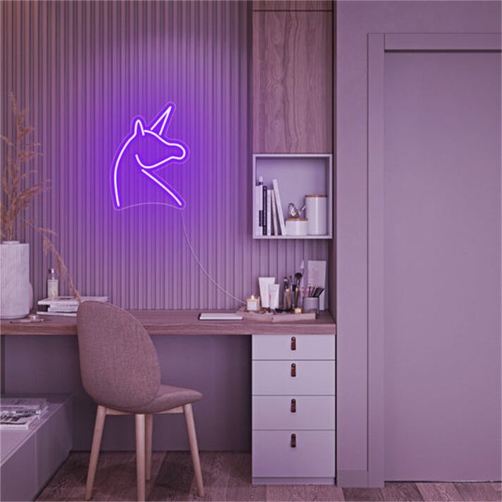 Einhornkopf LED-Neonschild Schlafzimmer Kinderzimmer