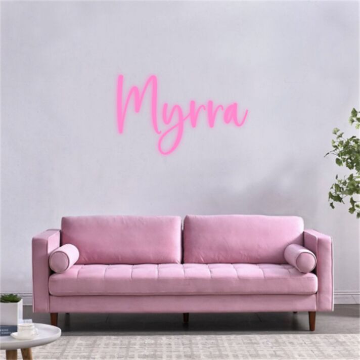 Brighten Up Your Space: Wall Decor Home LED Sign Myrra LED Neon Sign Perfect for Home, Offices, Stores, Bars, and Weddings
