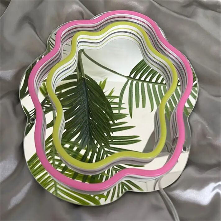 Wellenform Spiegel LED-Neonschild Wohnzimmer Schlafzimmer