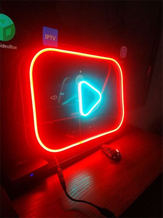 Play Symbol LED-Neonschild für Gaming und Zuhause