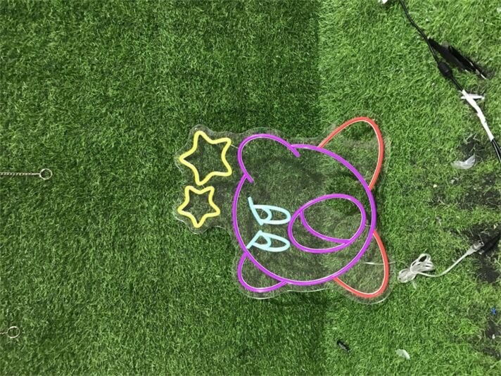 Comicfigur mit Sternen LED-Neonschild für Kinderzimmer Gamingraum