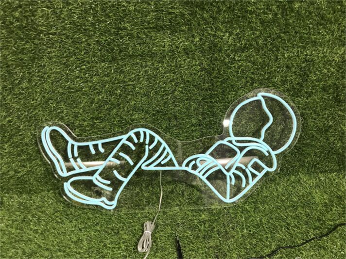 Astronaut in liegender Pose LED-Neonschild Wohnzimmer Kinderzimmer