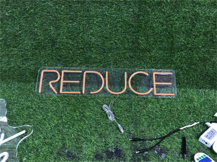 REDUCE LED-Neonschild Büro Nachhaltigkeitsevent