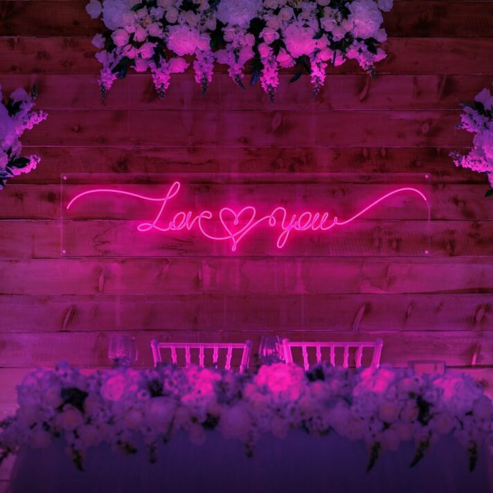 Love ♥ you LED-Neonschild Hochzeit Fotohintergrund