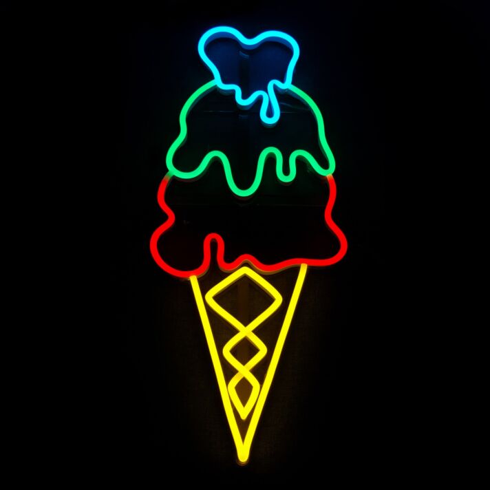Eiscreme im Hörnchen LED-Neonschild für Café Eisdiele