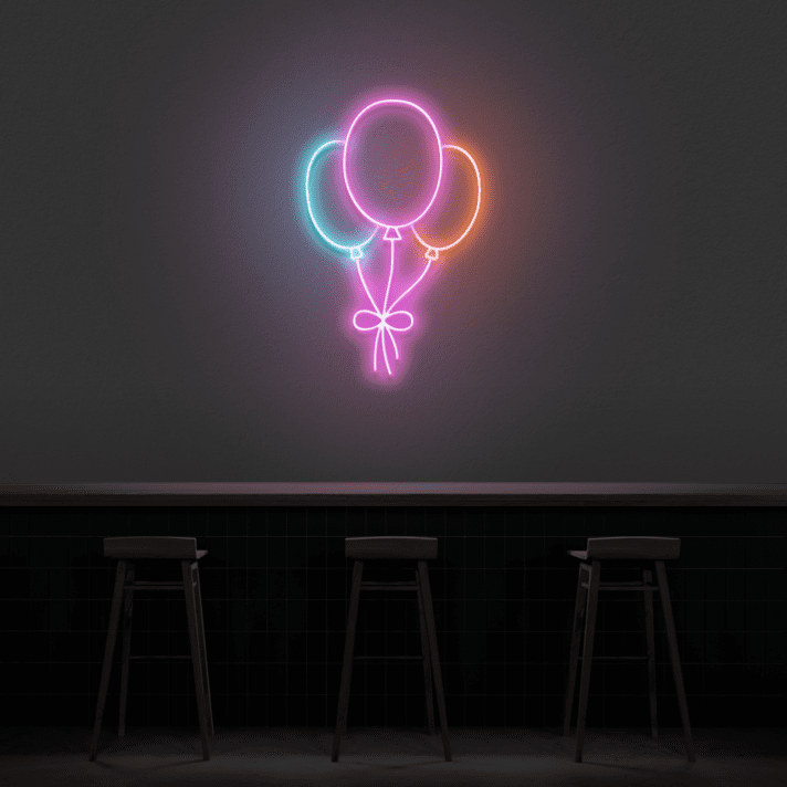 Luftballons mit Schleife LED-Neonschild Party Bar