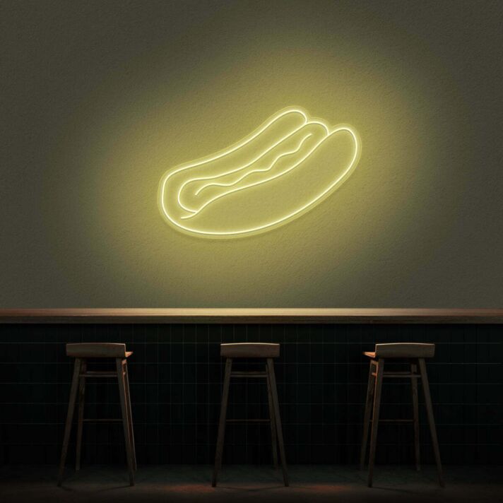 Hotdog LED-Neonschild für Imbiss und Bar