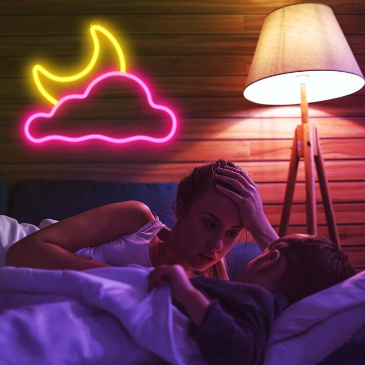 Mond und Wolke LED-Neonschild Schlafzimmer Kinderzimmer