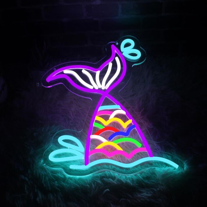 Meerjungfrauenflosse LED-Neonschild Kinderzimmer Party