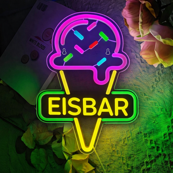 Personalisierbares Eiscreme Neonzeichen mit Text