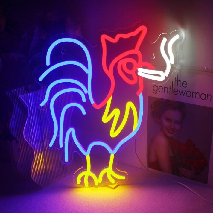 Brighten Up Your Kitchen or Bar: Dive into Ambiance with the Colorful Rooster Neon Sign