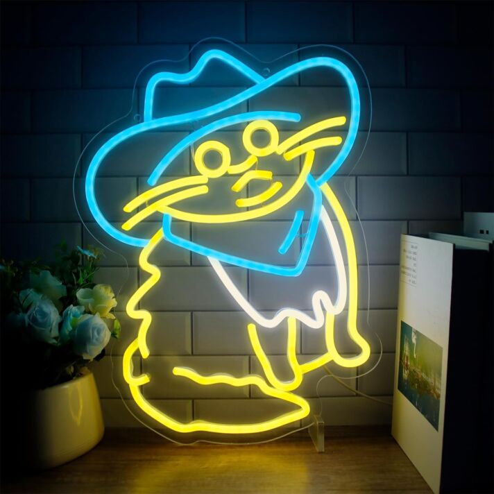 Cowboy Katze LED-Neonschild Wohnzimmer Kinderzimmer