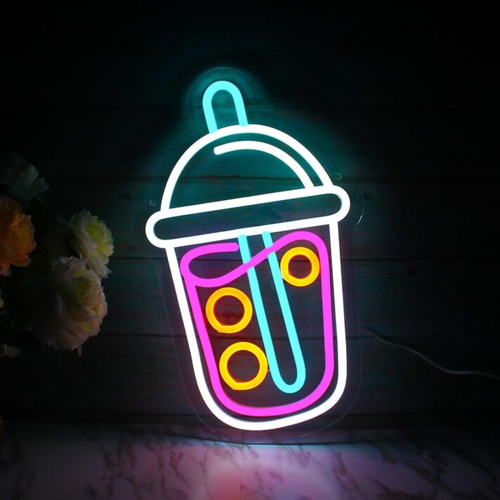 Bubble Tea Becher LED-Neonschild für Café Bar