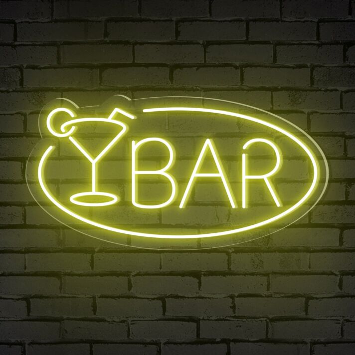 BAR LED Neonschild mit Cocktailmotiv für Bar und Club