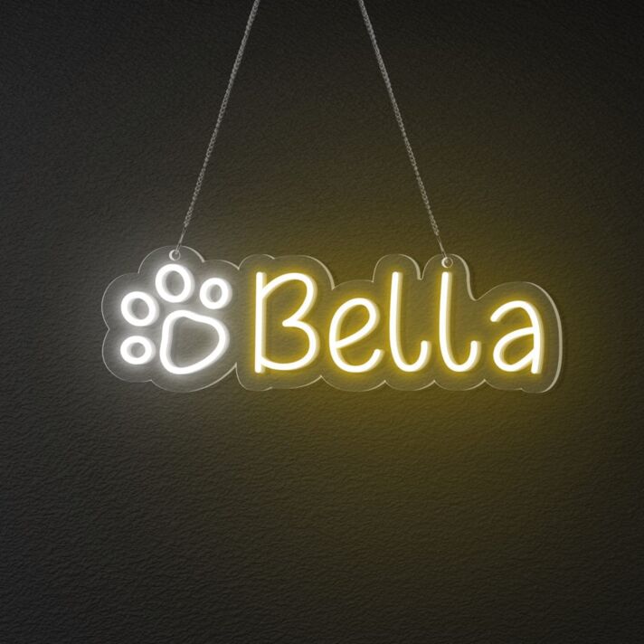 Bella LED-Neonschild für Haustierbereich Wohnzimmer