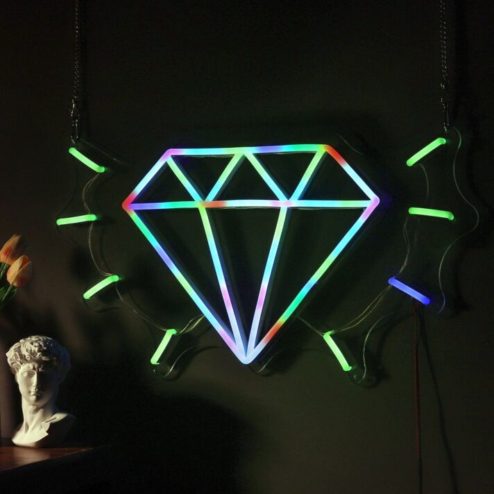 Diamant Symbol LED-Neonschild für Wohnzimmer Schaufenster