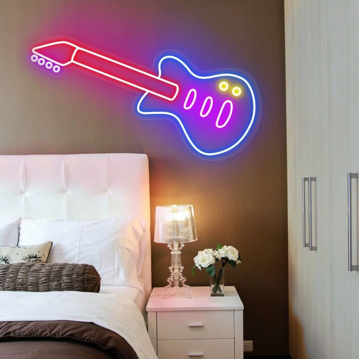 E-Gitarre LED-Neonschild für Schlafzimmer Musikraum