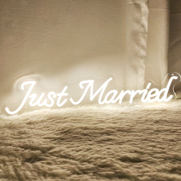 Just Married LED-Neonschild für Hochzeit Feier