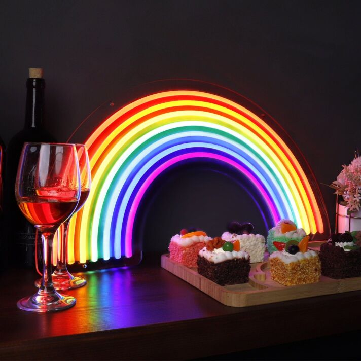 Regenbogen LED-Neonschild für Wohnzimmer Bar