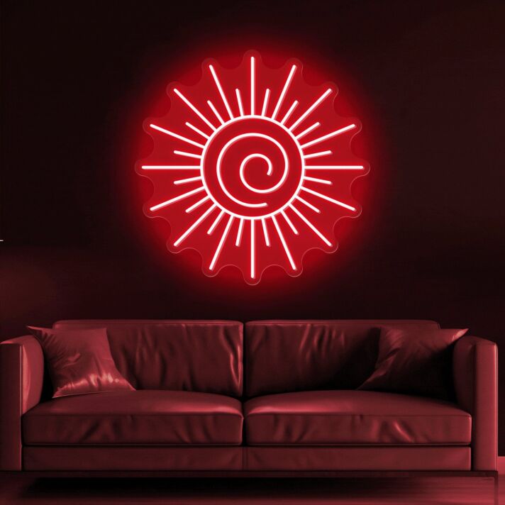 Sonne mit Spiralmuster LED-Neonschild Wohnzimmer Lounge