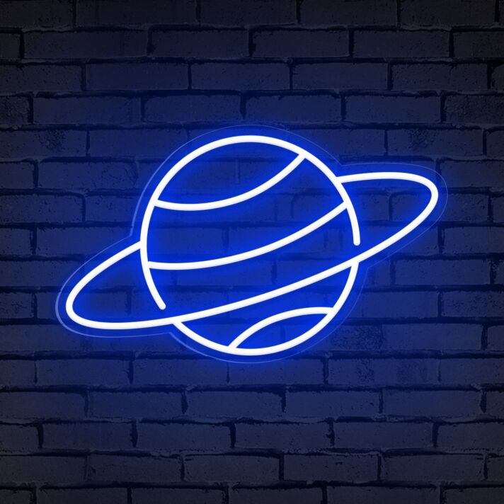 Planet mit Ring LED-Neonschild Wohnzimmer Bar