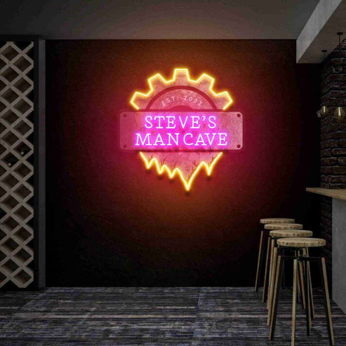 STEVE'S MANCAVE LED-Neonschild für Bar und Wohnzimmer