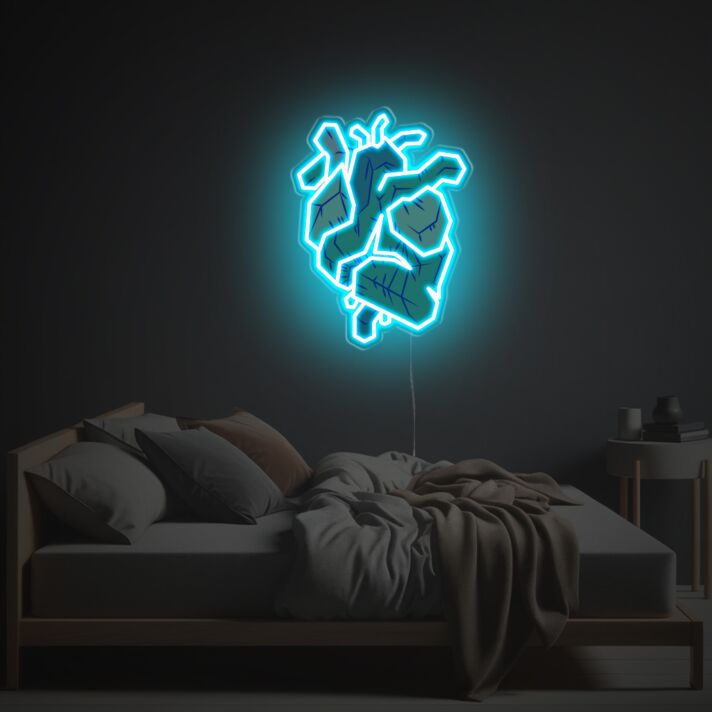 Anatomisches Herz LED Neonschild im modernen Design