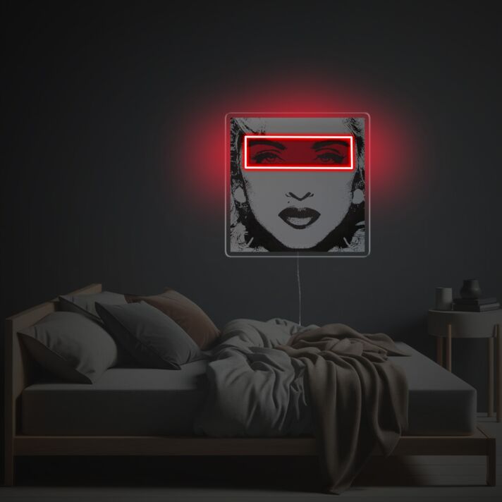 Add a Touch of Hollywood Glam to Your Bar, Office, or Living Room with Marilyn Monroe Portrait With Red Tangle LED Neon Acrylic Artwork