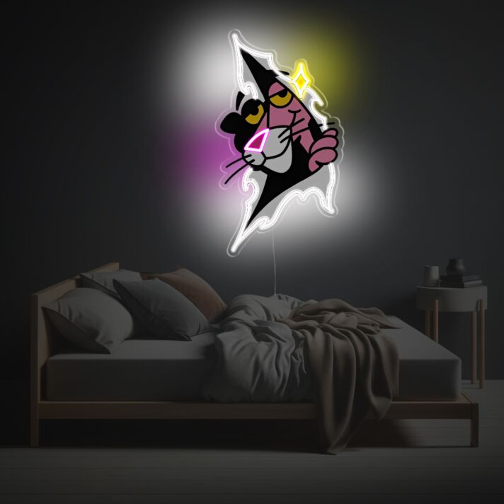 rosa Panther Figur LED-Neonschild Schlafzimmer Wohnzimmer