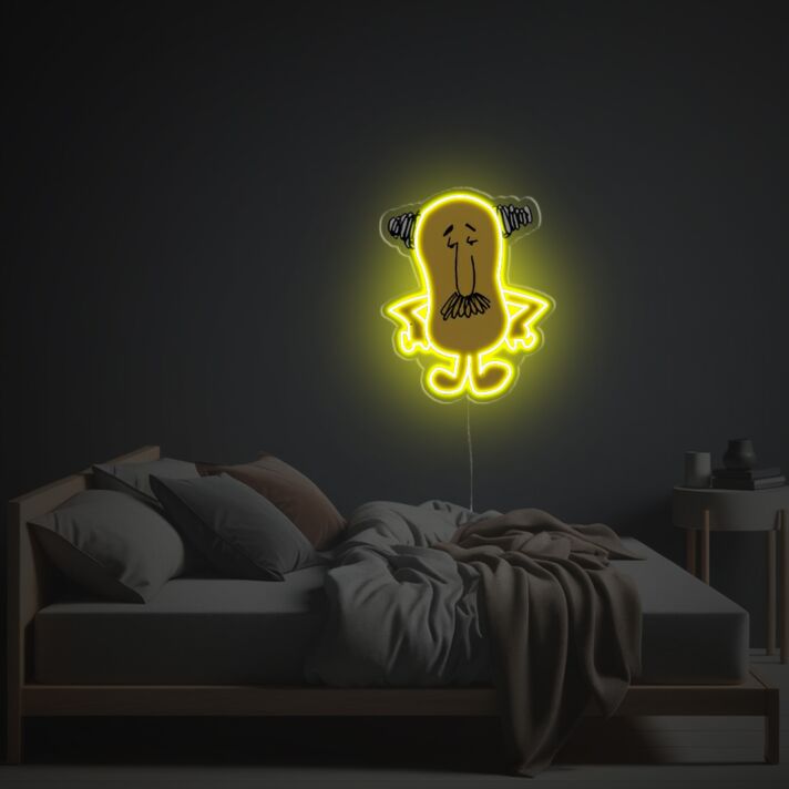 Brighten Up Your Bar, Office, and Living Space with Yellow Uncle Man LED Neon Acrylic Artwork.