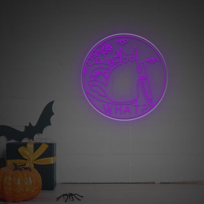 WHAT? LED-Neonschild für Halloween Wohnzimmer