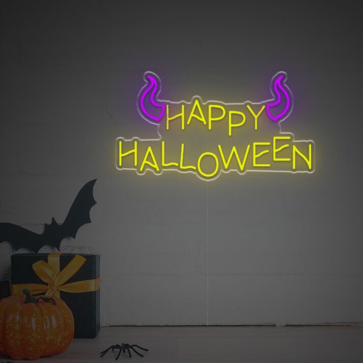 HAPPY HALLOWEEN LED-Neonschild für Party und Halloween