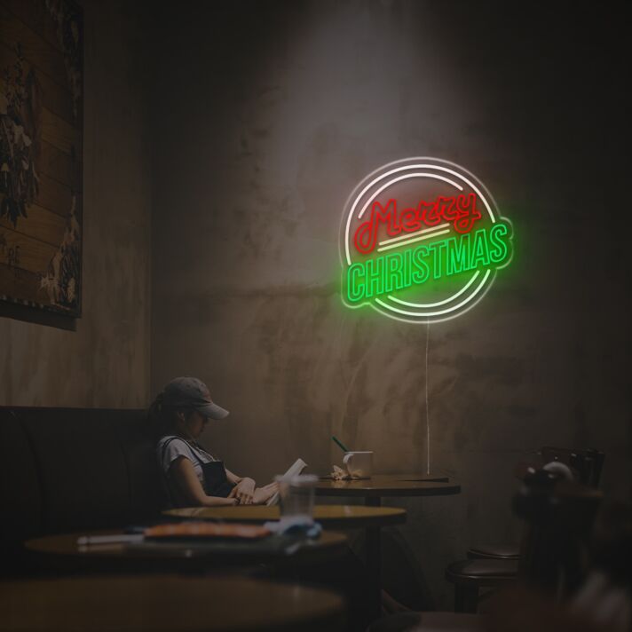 Merry Christmas LED-Neonschild für Cafe und Wohnzimmer