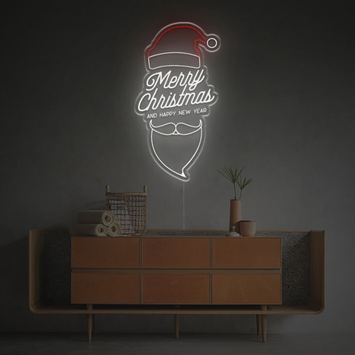 Merry Christmas and Happy New Year LED-Neonschild Wohnzimmer Weihnachtsdeko