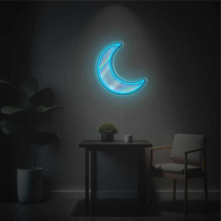 Halbmond LED-Neonschild für Wohnzimmer Schlafzimmer