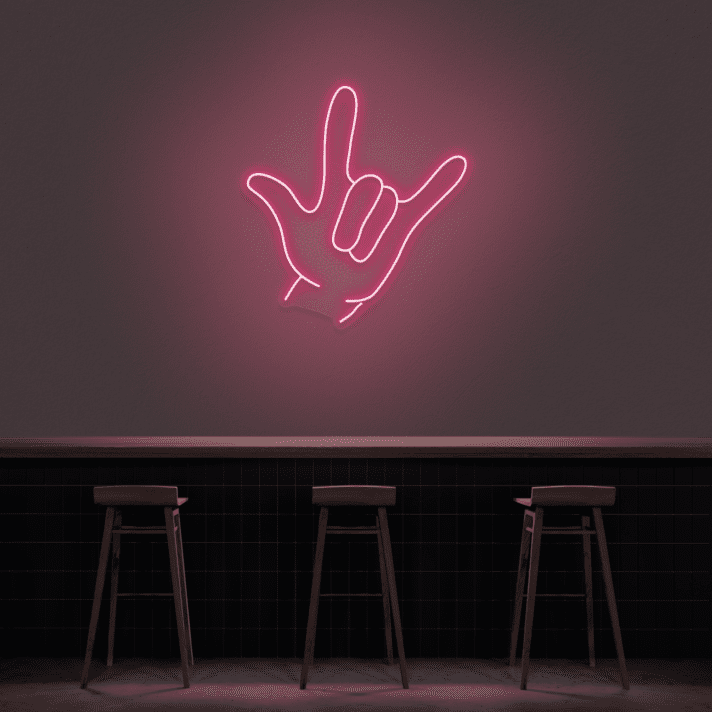 Handsymbol für Ich liebe dich LED-Neonschild Bar Wohnzimmer