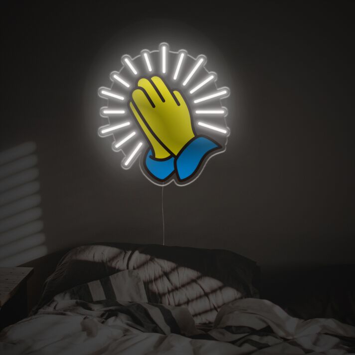 betende Hände LED-Neonschild Schlafzimmer