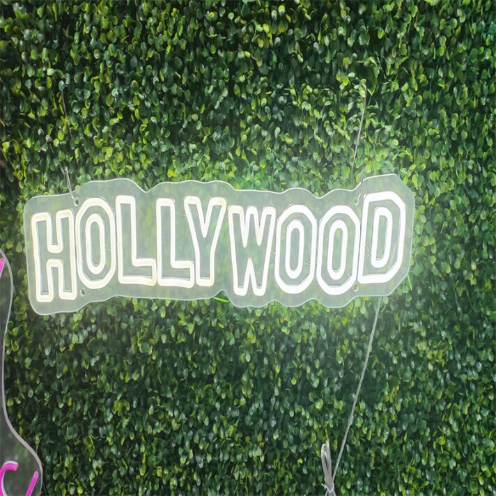 HOLLYWOOD LED-Neonschild für Wohnzimmer, Bar und Studio