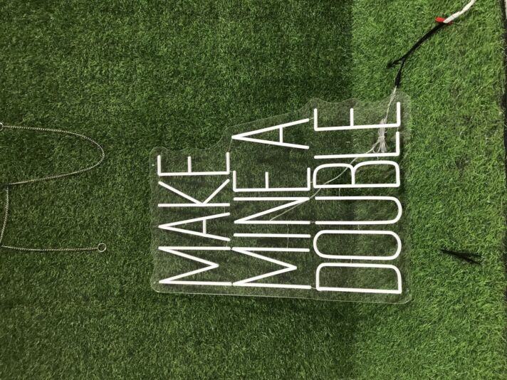 Brighten Up Your Bar or Celebrate in Style: Make Mine A Double White LED Neon Sign for Weddings, Parties, and Home Decor.
