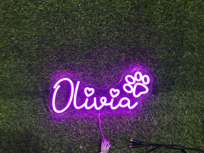 Olivia LED-Neonschild für Haustierbereich Wohnzimmer