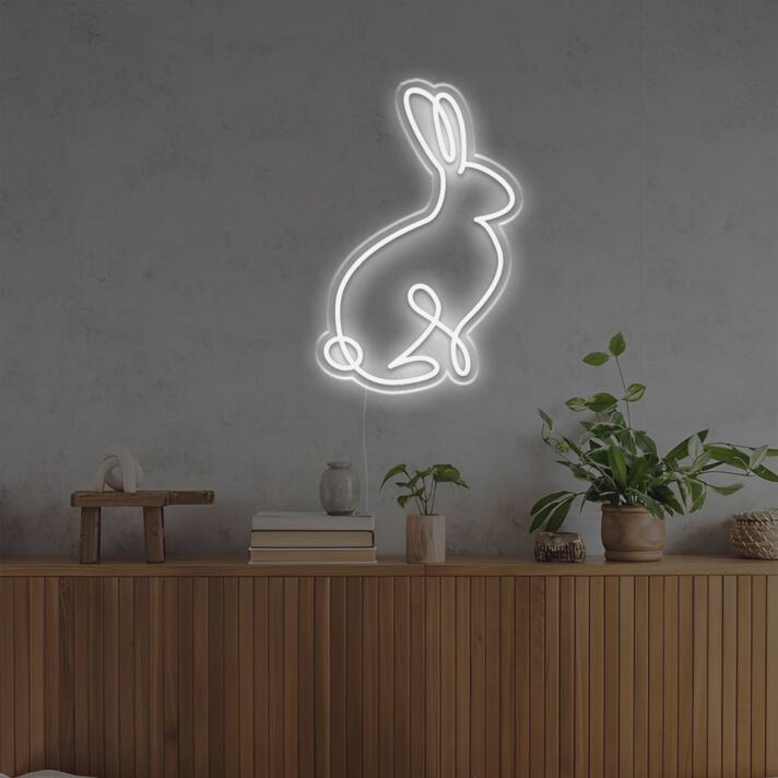 Kaninchen Umriss LED-Neonschild Wohnzimmer Kinderzimmer